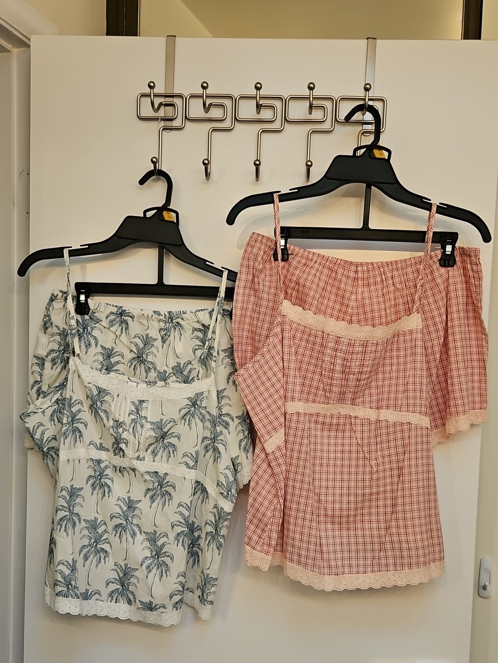 Lot of 2 NWT Joyspun Cami & Short Pajama Sets with Lace Size L 12-14 Lounge